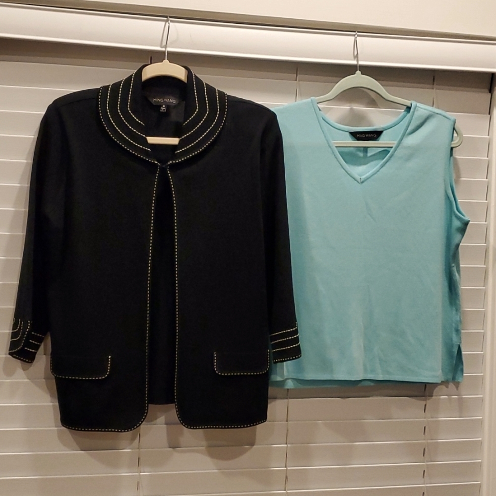 Ming Wang jacket M and pullover top size L
